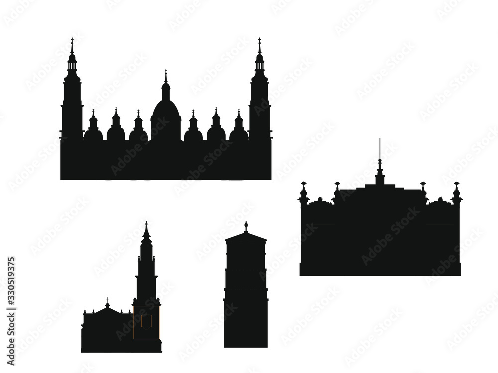 Zaragoza city skyline in Spain