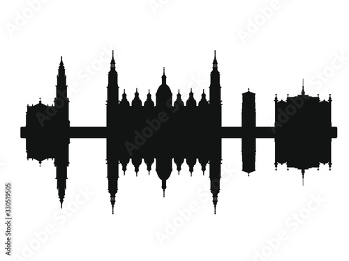 Zaragoza city skyline in Spain