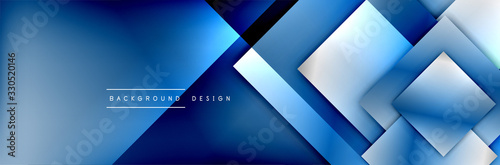 Square shapes composition geometric abstract background. 3D shadow effects and fluid gradients. Modern overlapping forms