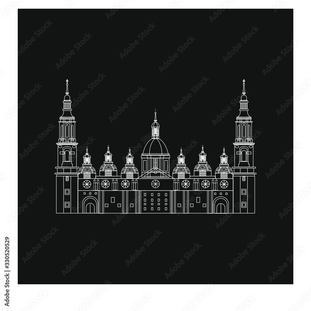 Basilica del Pilar cathedral in Zaragoza city Spain