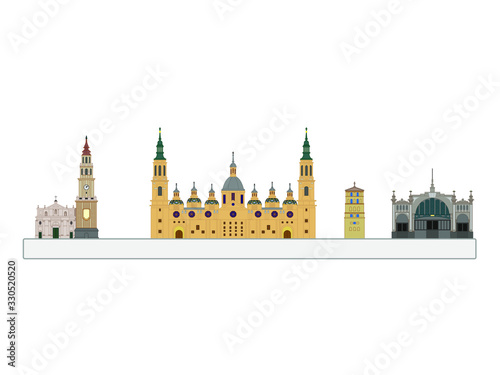 Zaragoza city skyline in Spain