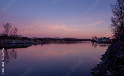 sunset on lake