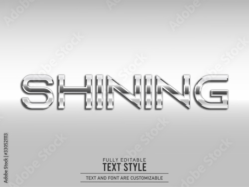 Chrome metallic shining text effect