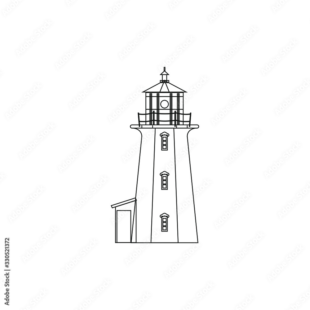 Peggy's Point lighthouse vector in Canada