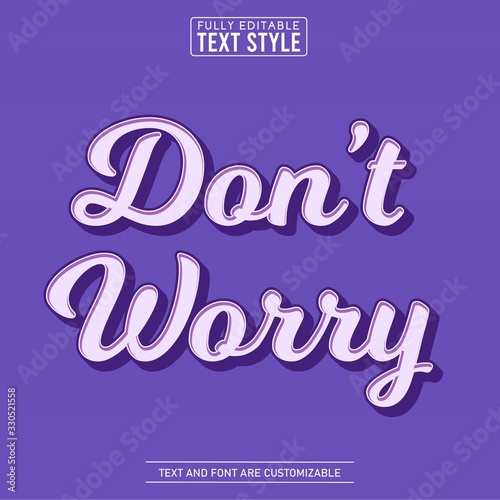 Cool cartoon 3D vintage purple text effect