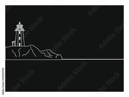 Peggy's Point lighthouse vector in Canada