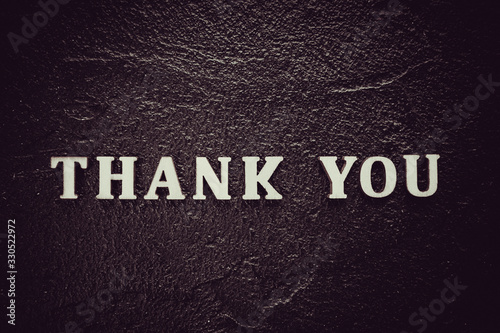 Thank you text on black background
