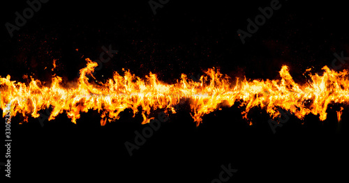 fiery stream in black