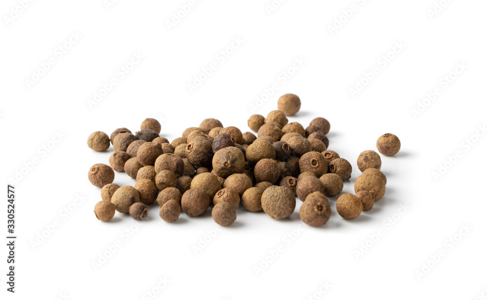 Pile of Allspice, Jamaica Pepper or Myrtle Pepper Isolated Pile of Allspice, Jamaica Pepper or Myrtle Pepper Isolated