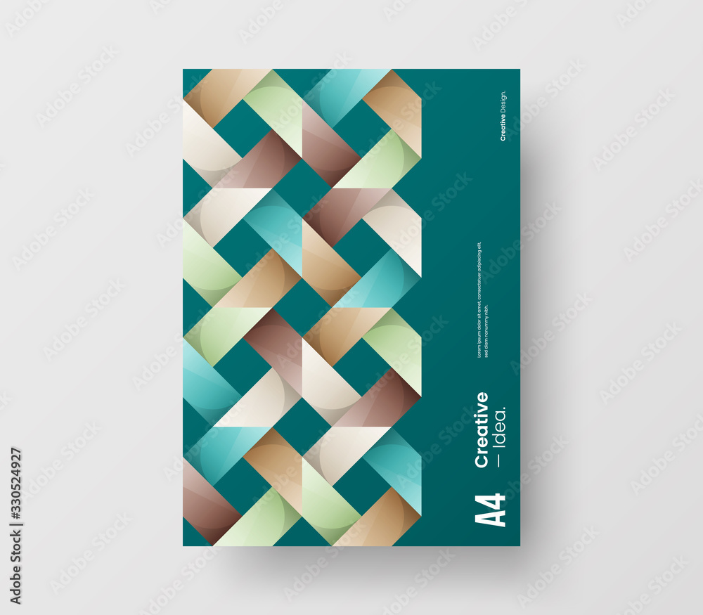 Amazing business presentation vector A4 vertical orientation front page mock up. Modern corporate report cover abstract geometric illustration design layout. Company identity brochure template.