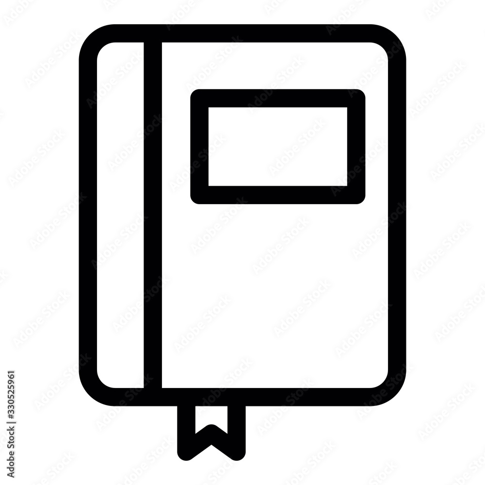 Book with bookmark inside icon in line style. Book with bookmark inside icon in line style.