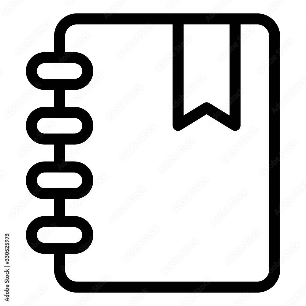 Book with bookmark inside icon in line style. Book with bookmark inside icon in line style.