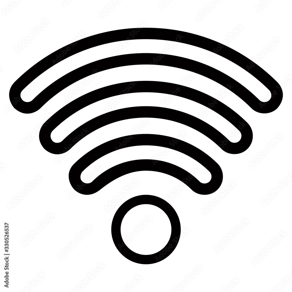 Wireless signal icon. Wifi antenna broadcasting sign.