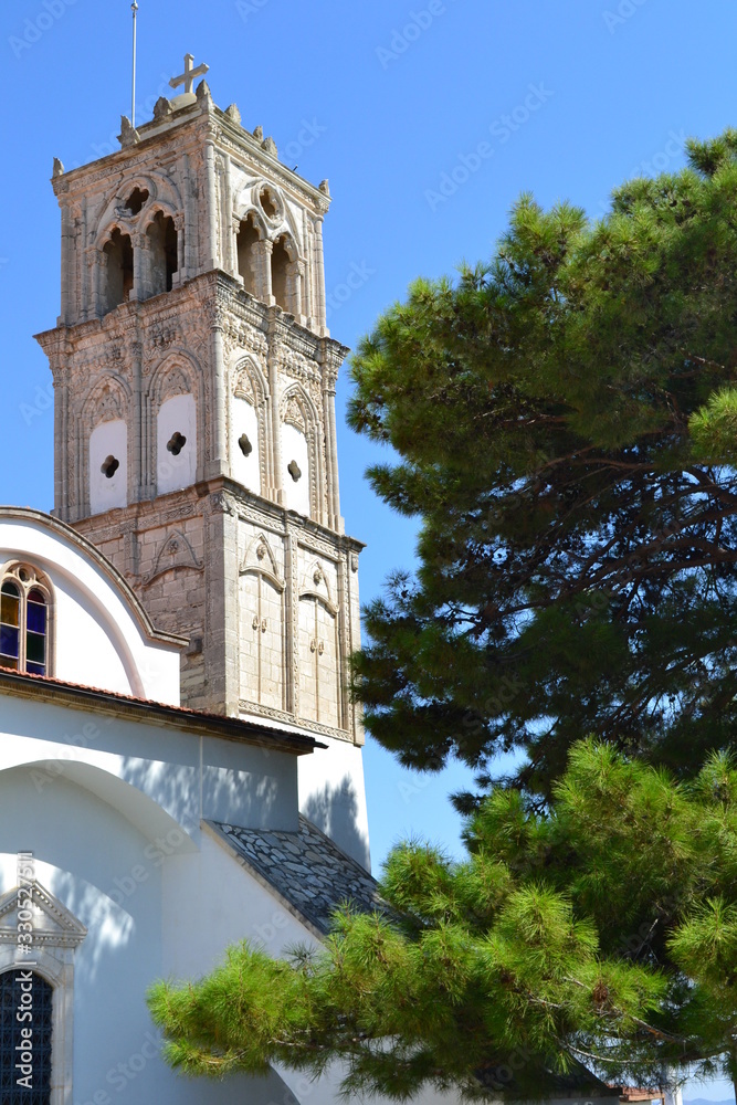 Tower of the Church of the Holy cross. Lefkara. Cyprus.