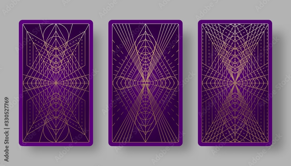 Tarot cards back set with geometric pattern Tarot cards back set with geometric pattern