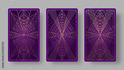 Tarot cards back set with geometric pattern
