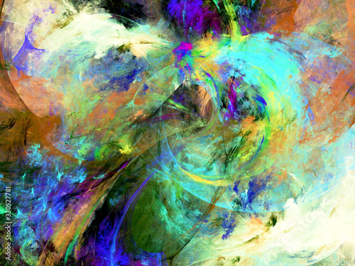 Wallpaper Mural abstract chaotic fractal background 3D rendering illustration Torontodigital.ca