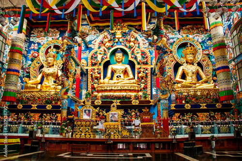 Golden Monastery in India, Buddha, religion, peace, karma © Shikhadeep