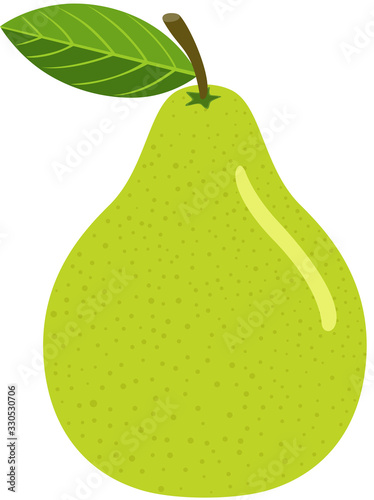 Green pear isolated on white