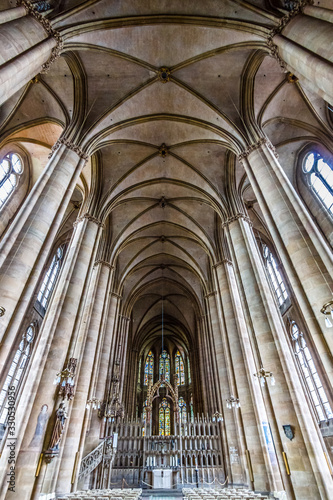 Marburg. Germany. Interior of St. Elizabeth's Church. The medieval church was built by the Order of the Teutonic Knights in honour of St. Elizabeth of Hungary.