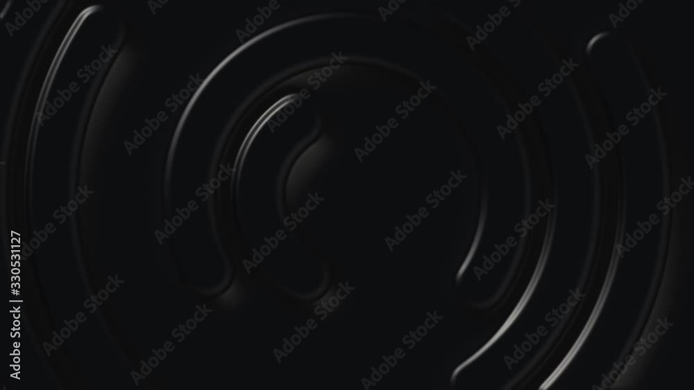 Abstract black minimalist concentric circles motion background.