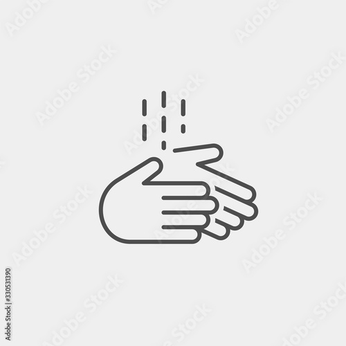 Hand wash flat vector icon. Clean hands flat vector icon