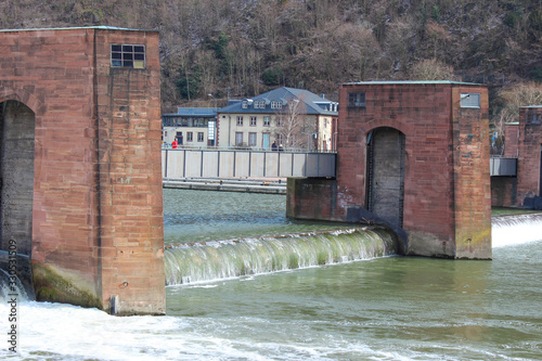 Hydroelectric power station Weir Karlstor Heidelberg Baden-Württemberg Germany  photo