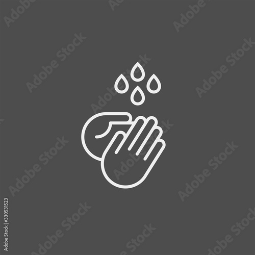 Hand wash flat vector icon. Clean hands flat vector icon