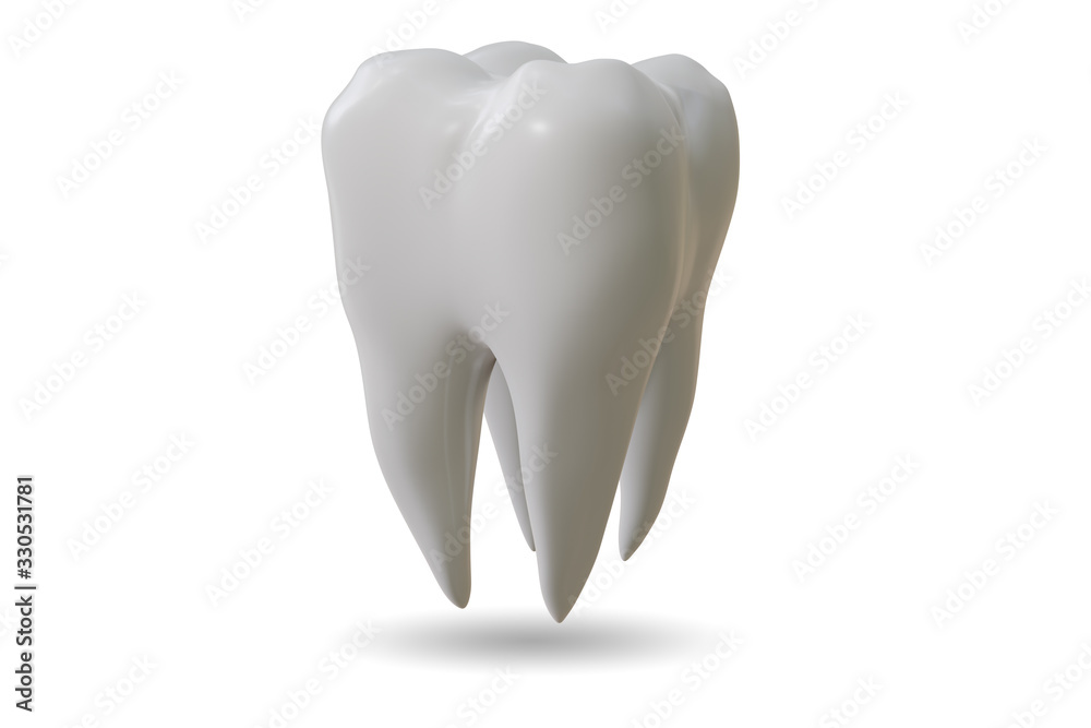 White tooth in dental concept - 3d rendering White tooth in dental concept - 3d rendering