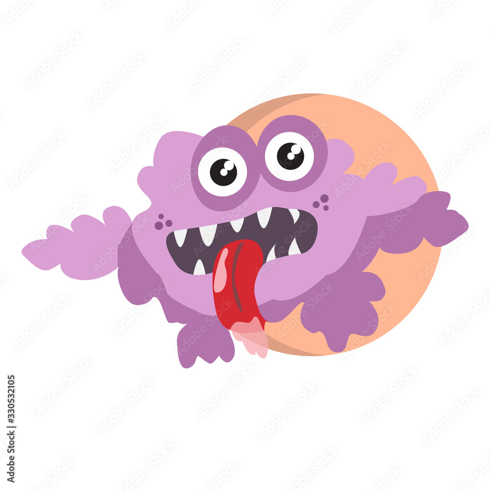 Fototapeta premium monster_purple_virus_character