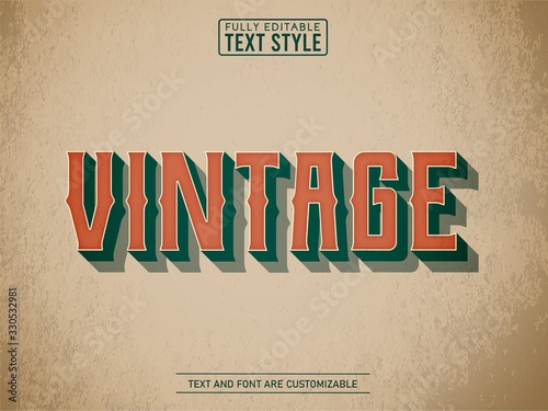 3D vintage old school on old paper text effect