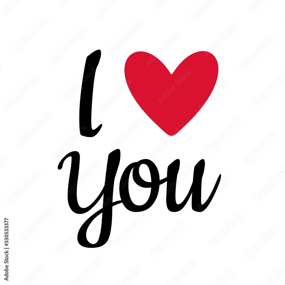 Hand drawn I love you text or I heart you for valentines day greeting card. Vector illustration Hand drawn I love you text or I heart you for valentines day greeting card. Vector illustration