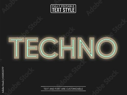 Techno line minimalist color editable text effect