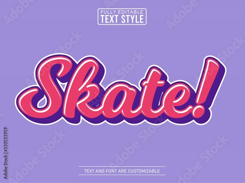 3D trendy fluid cool skate editable text effect