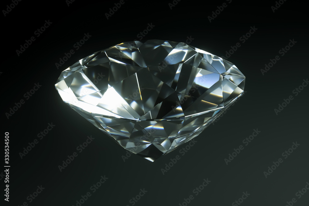 3D render photorealistic diamond isolated on a black background. Luxury concept of taming value Copy space. 3D render photorealistic diamond isolated on a black background. Luxury concept of taming value Copy space.
