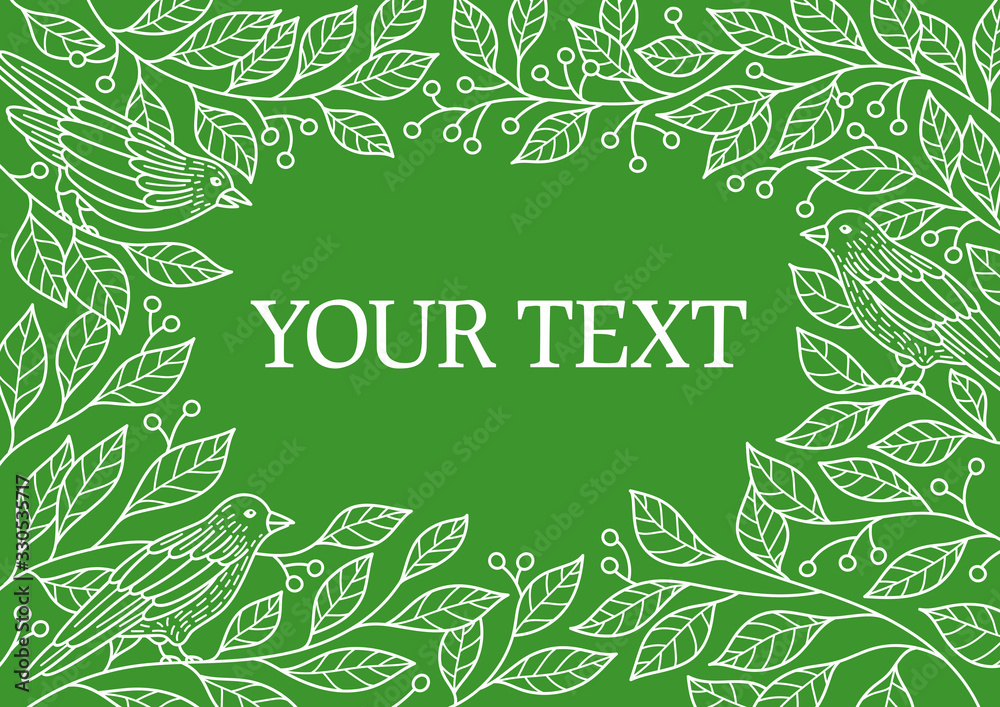 Fototapeta premium birds_frame_green