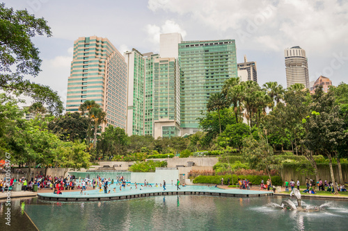 Photography KLCC Park with Simfoni Lake in Kuala Lumpur, Malaysia.