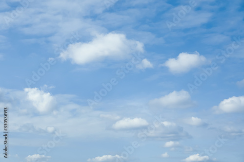 Beautiful blue sky with white clouds on sunny day