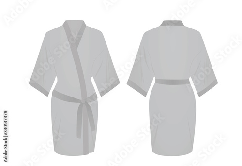 Grey woman bathrobe. vector illustration