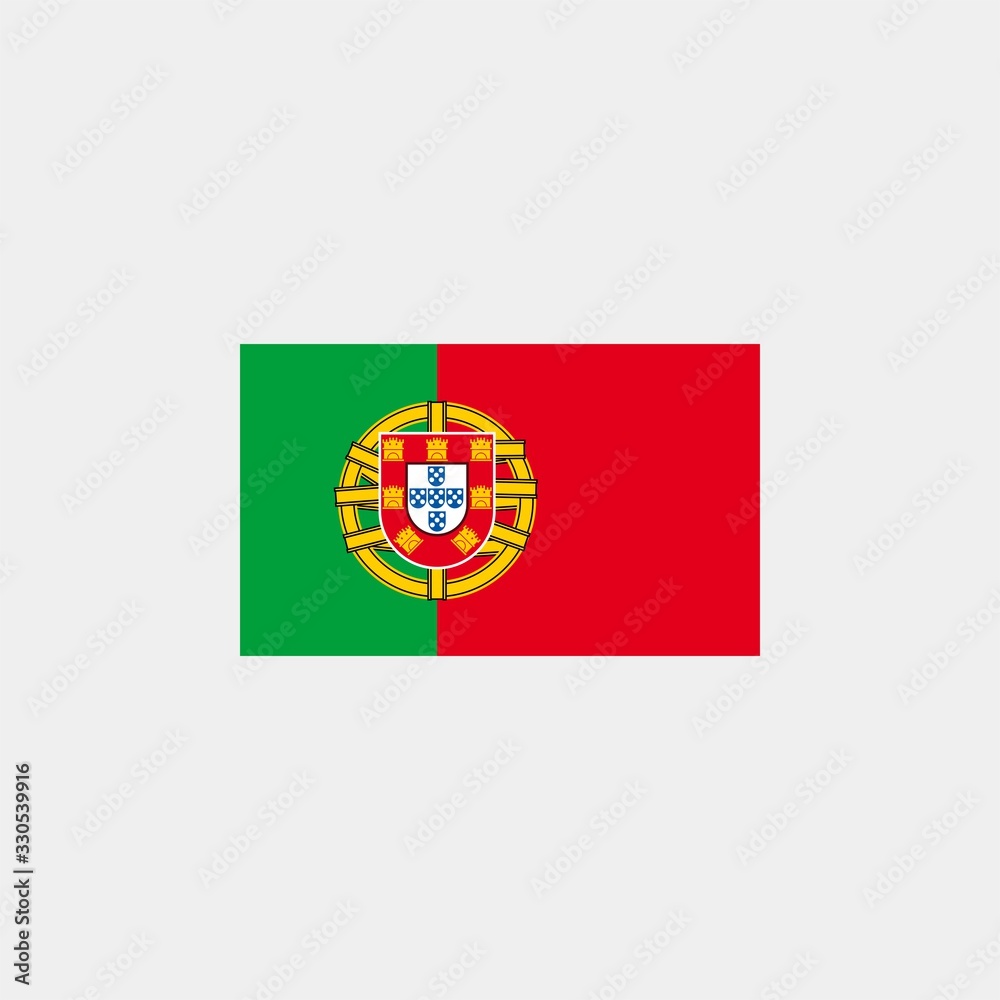 Portugal flag. Vector illustration on gray background. The european union flag Portugal flag. Vector illustration on gray background. The european union flag