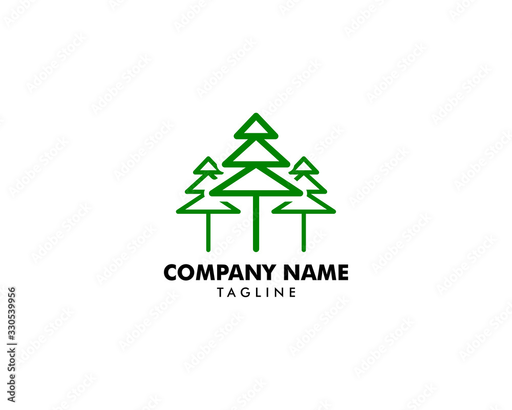 Pine Tree Logo Design Template