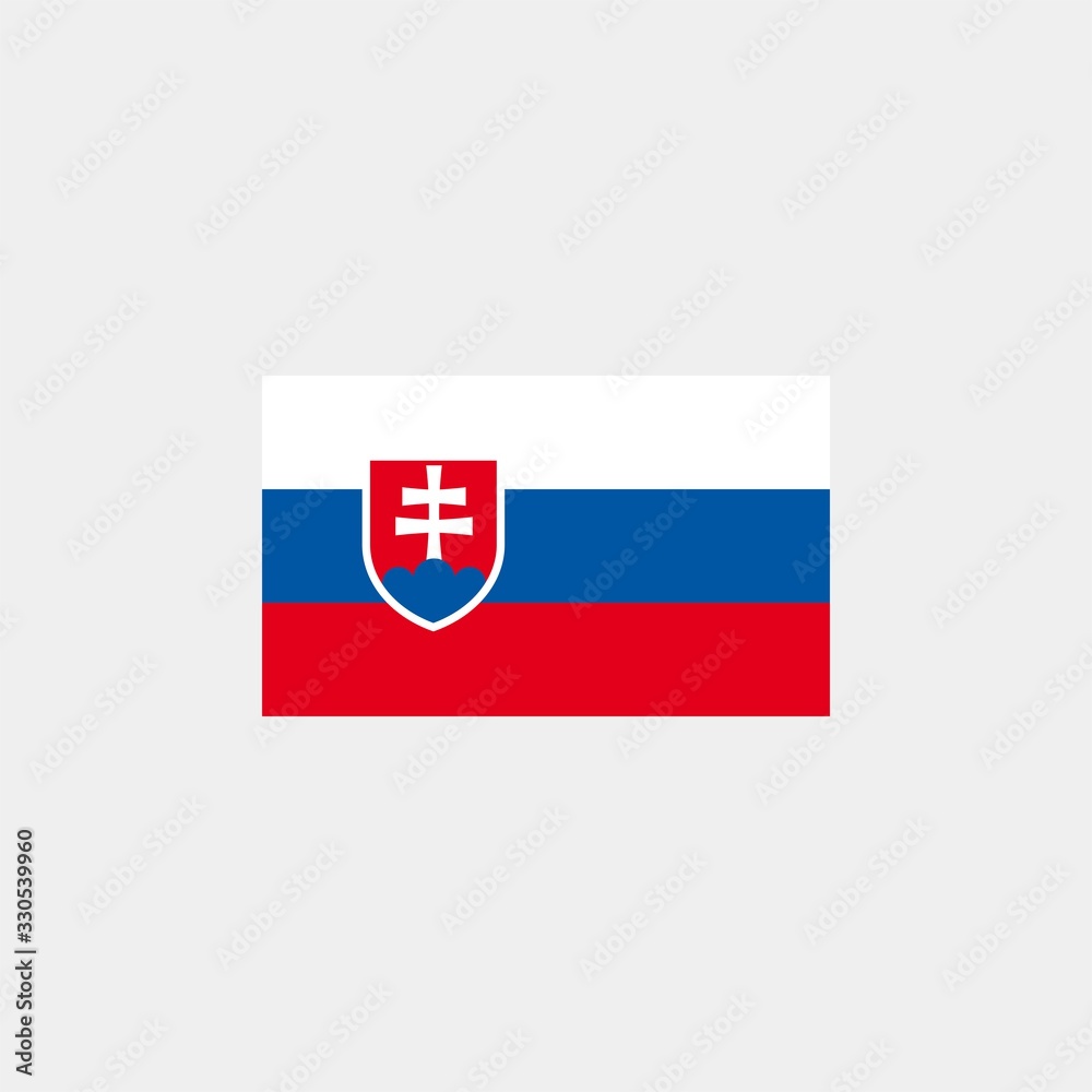 Slovakia flag. Vector illustration on gray background. The european union flag