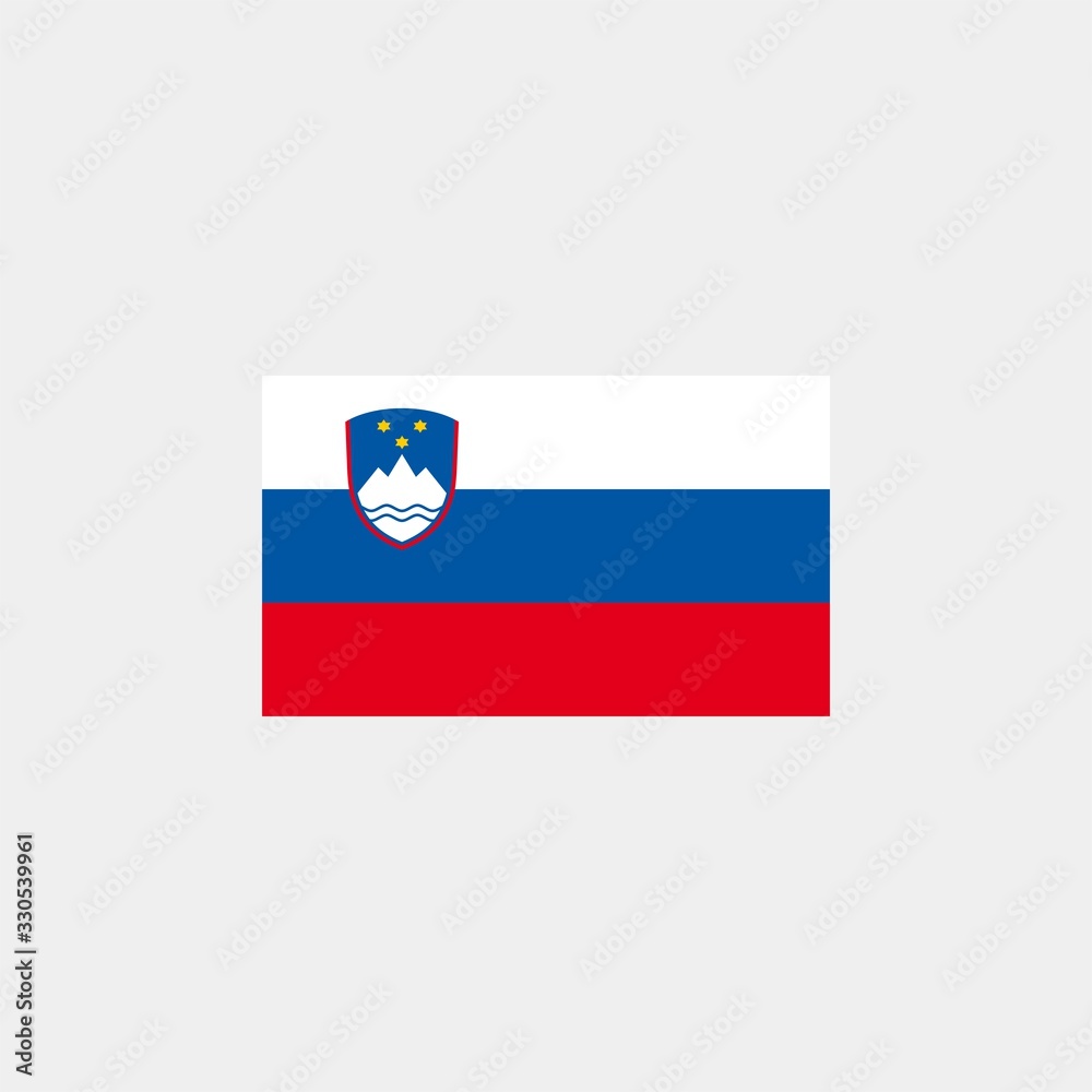 Slovenia flag. Vector illustration on gray background. The european union flag