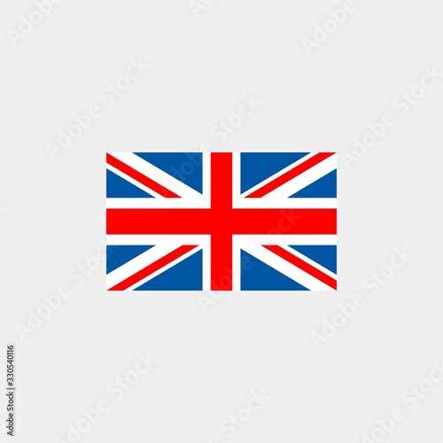 United Kingdom flag. Vector illustration on gray background. The european union flag