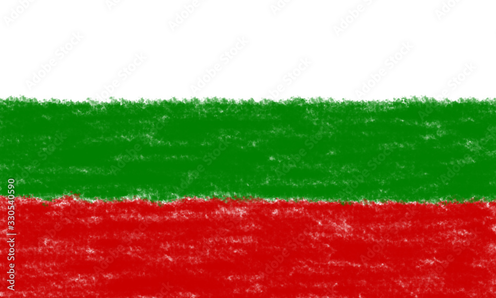 National flag of Bulgaria painted with color chalk. national flag concept. National flag of Bulgaria painted with color chalk. national flag concept.