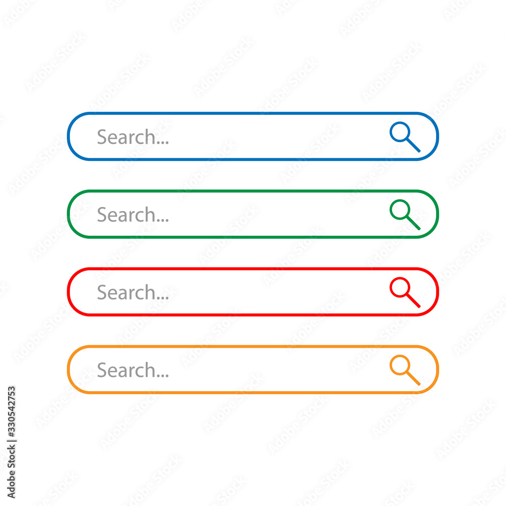 Web search form and button with loupe sign. Variations colors rounded rectangle image Web search form and button with loupe sign. Variations colors rounded rectangle image