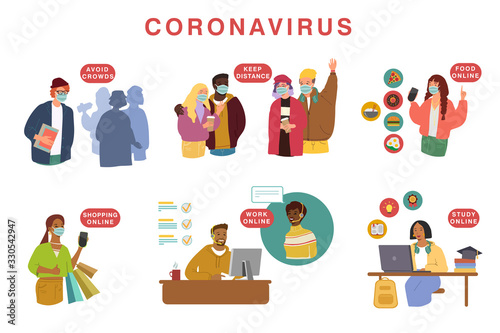 Concept of virus quarantine vector illustration.