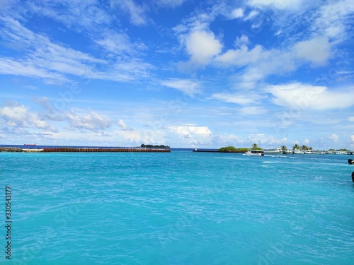 Photography Beach and tropical sea with beautiful shade of blue