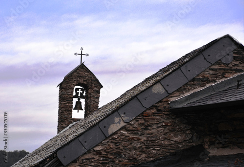 .Sunset at the Sanctuary of Canólich, Sant Julia de Loria, Andorra.