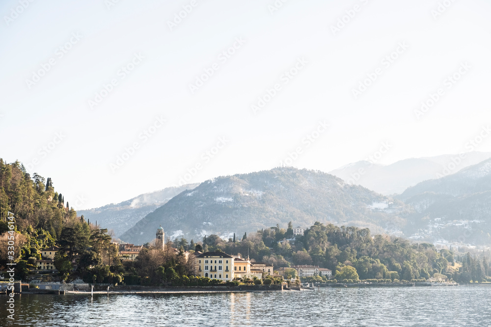 Beautiful landscape of Bellagio, a small cozy Italian village on the shores of Lake Lecco